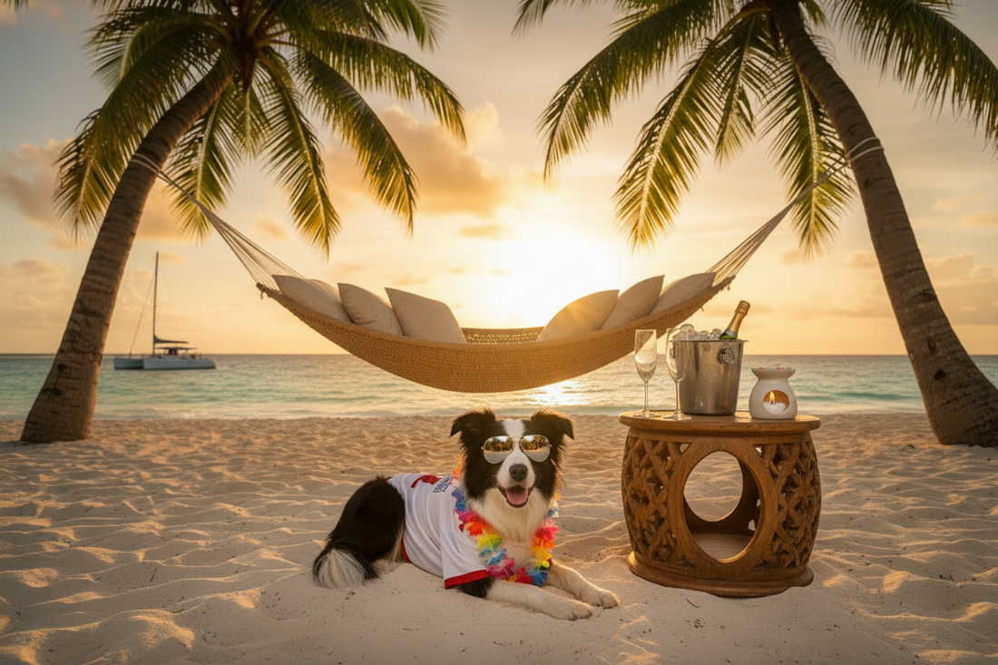 Sunny British beach scene — create your summer sanctuary at home with Lunara luxury home fragrance