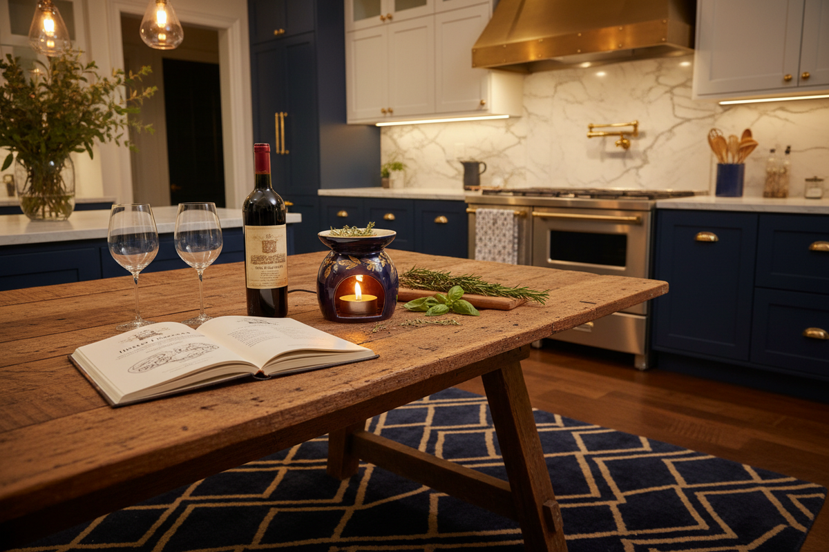 Cosy kitchen scene — create your Thursday sanctuary with Lunara luxury home fragrance
