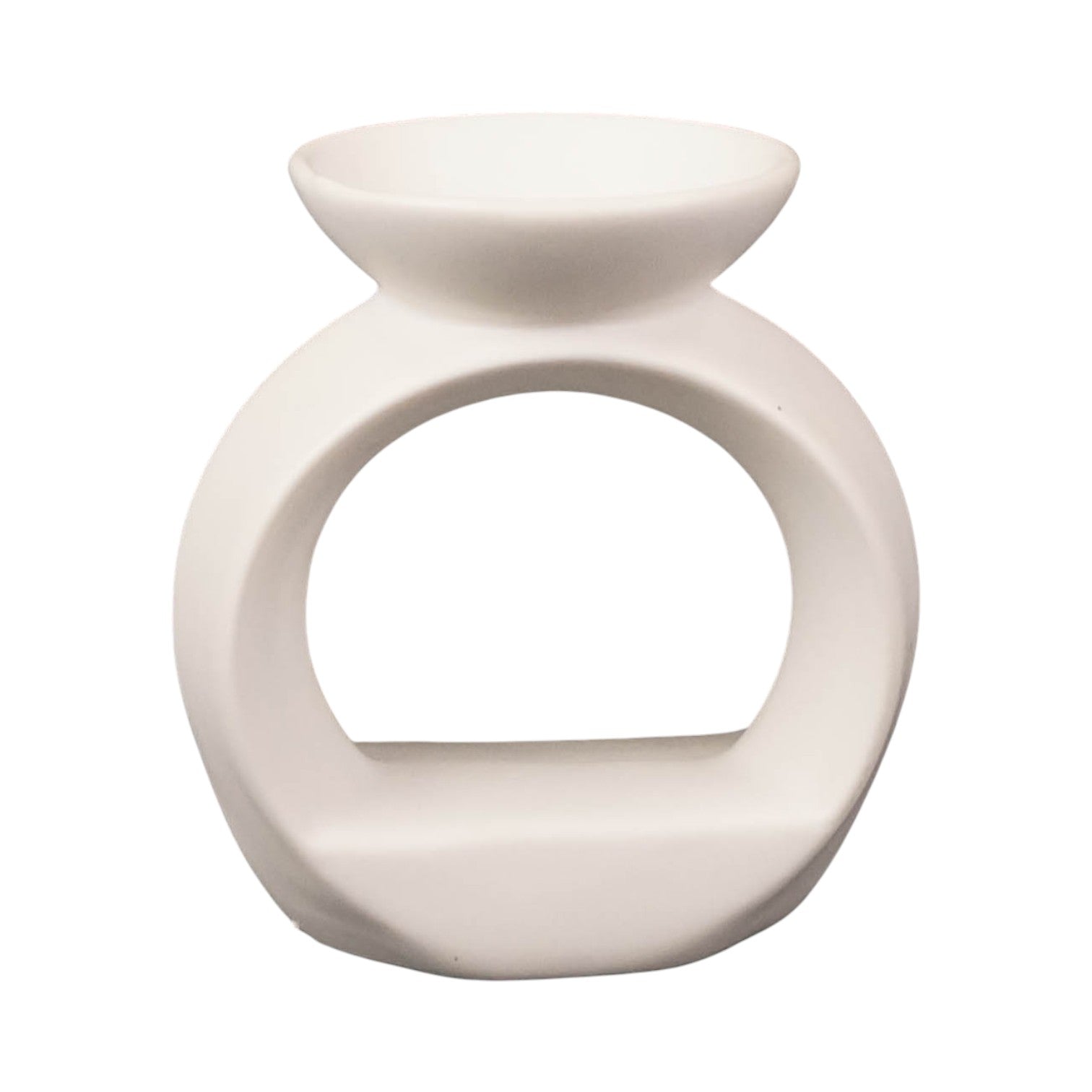 White Ceramic Wax/Oil Burner H13cm X W12.5cm