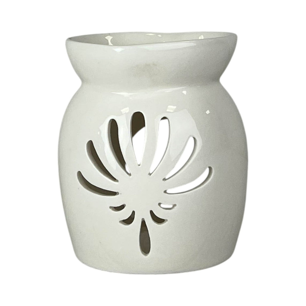 White Ceramic Wax/Oil Burner With Heart Shaped Top