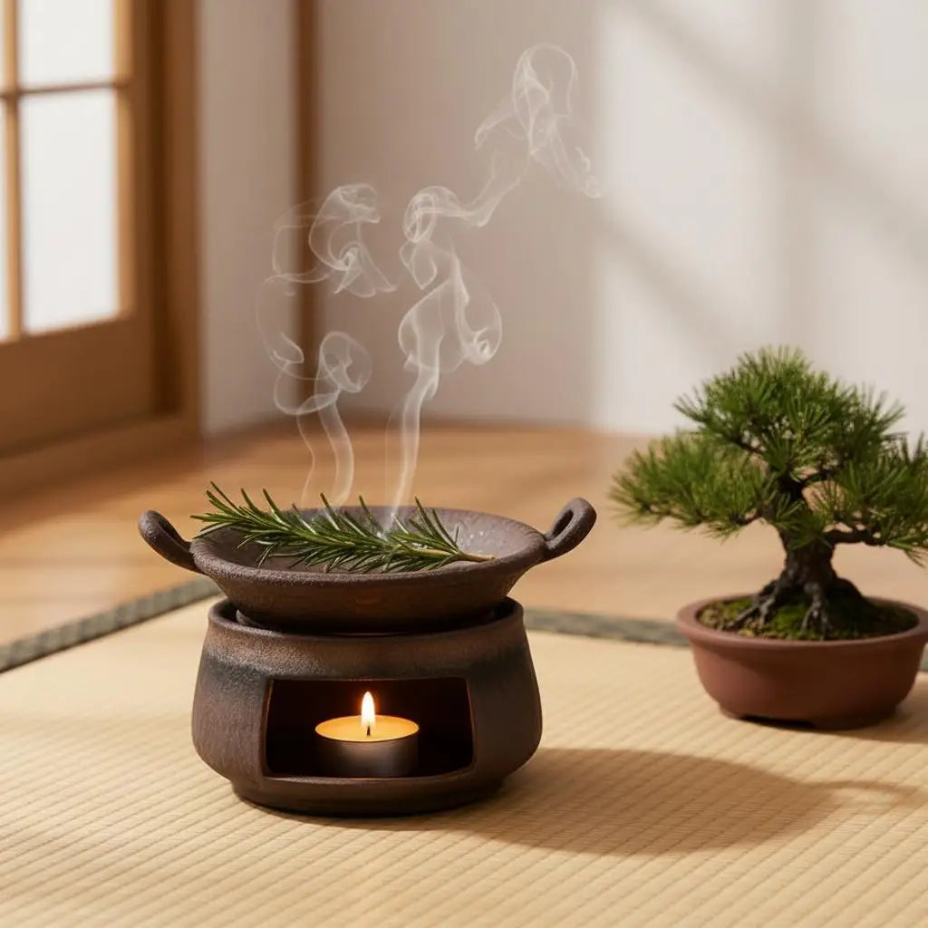 Lunara Ceramic Herb & Aroma Burner — Artisan Kitchen & Home Diffuser