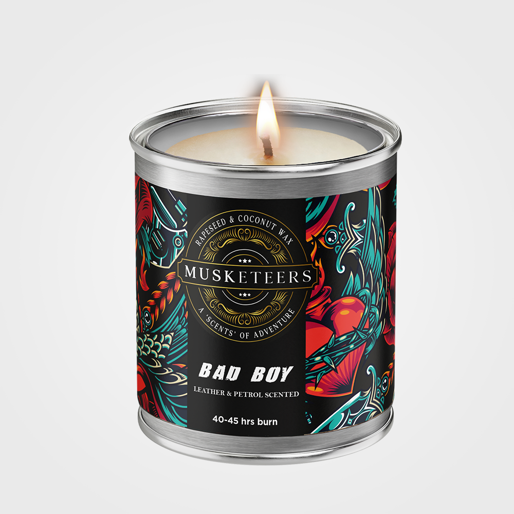 Bad Boy Candle - Leather Candle UK – Petrol & Leather Masculine Man Cave Candle