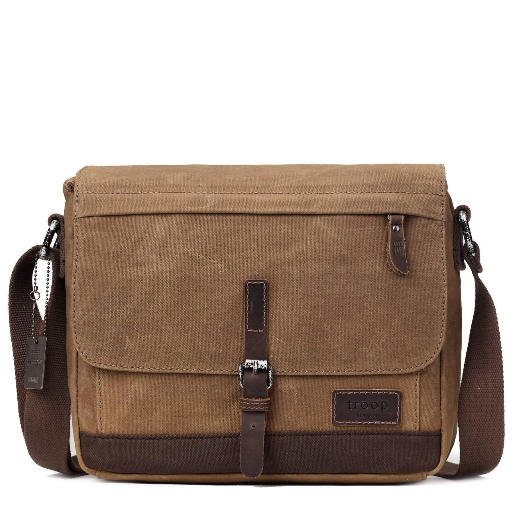 Troop London Heritage Waxed Canvas Messenger Bag