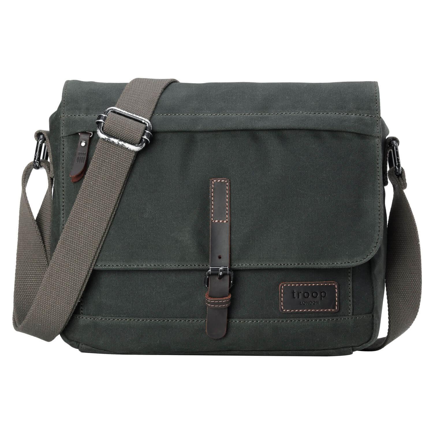 Troop London Heritage Waxed Canvas Messenger Bag