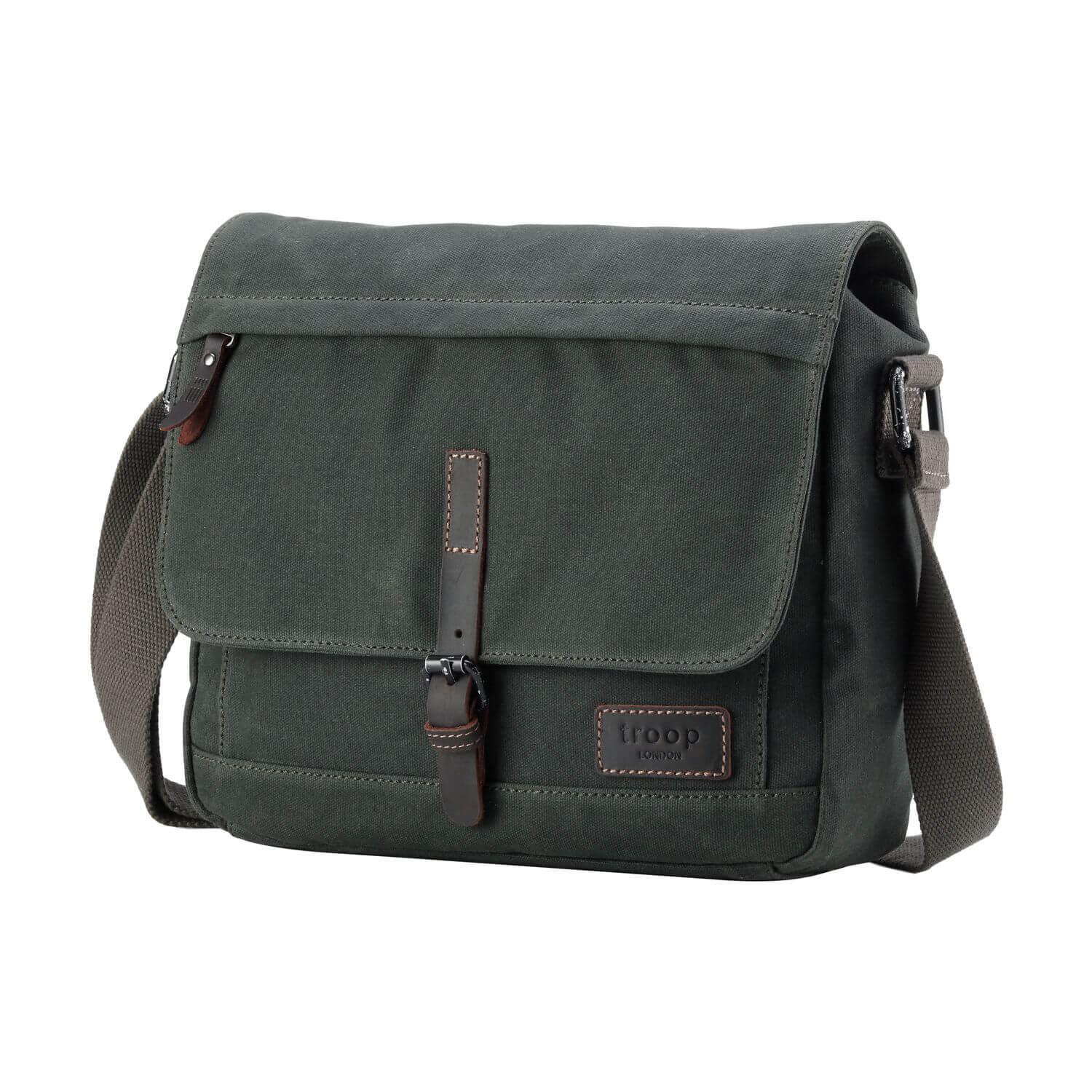 Troop London Heritage Waxed Canvas Messenger Bag