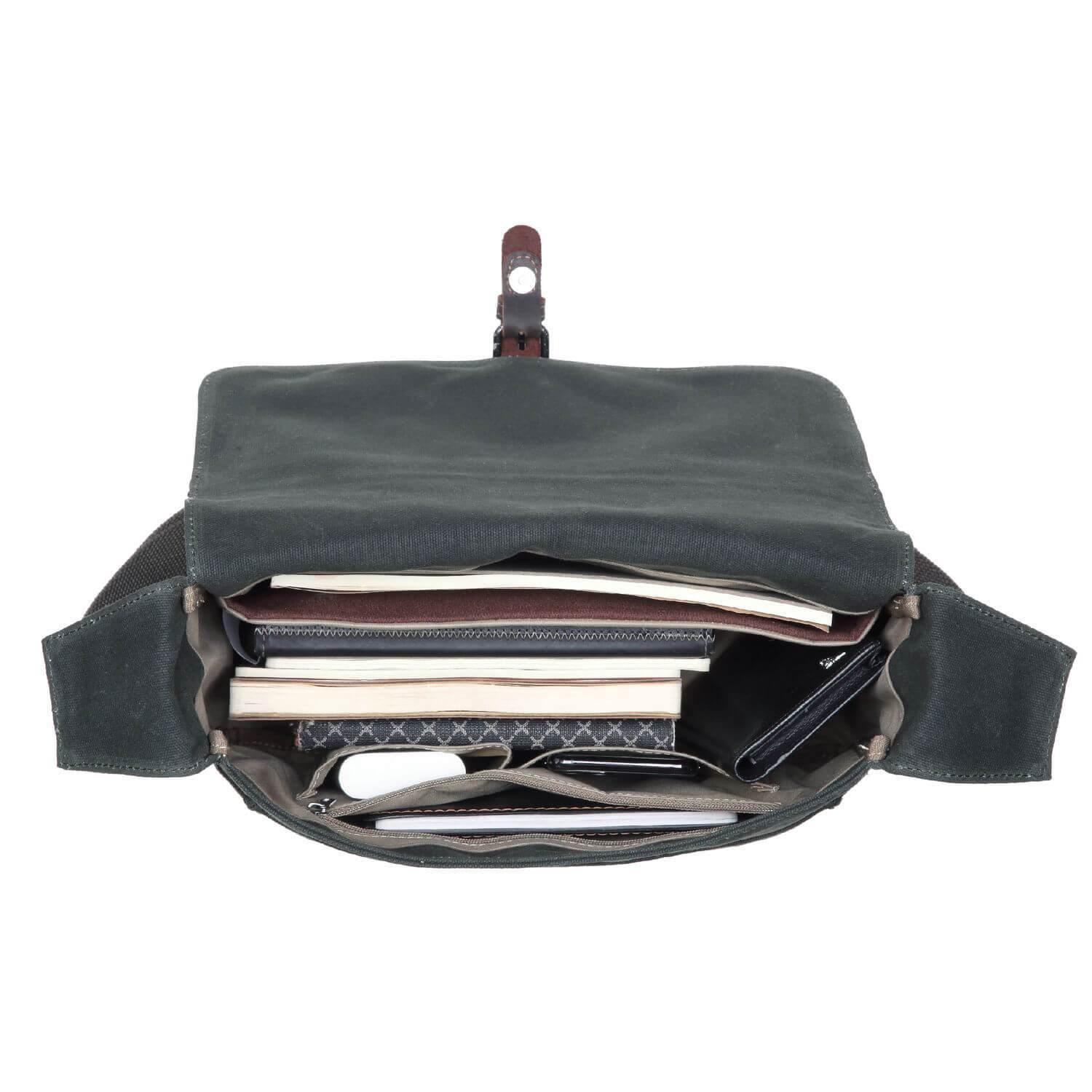 Troop London Heritage Waxed Canvas Messenger Bag