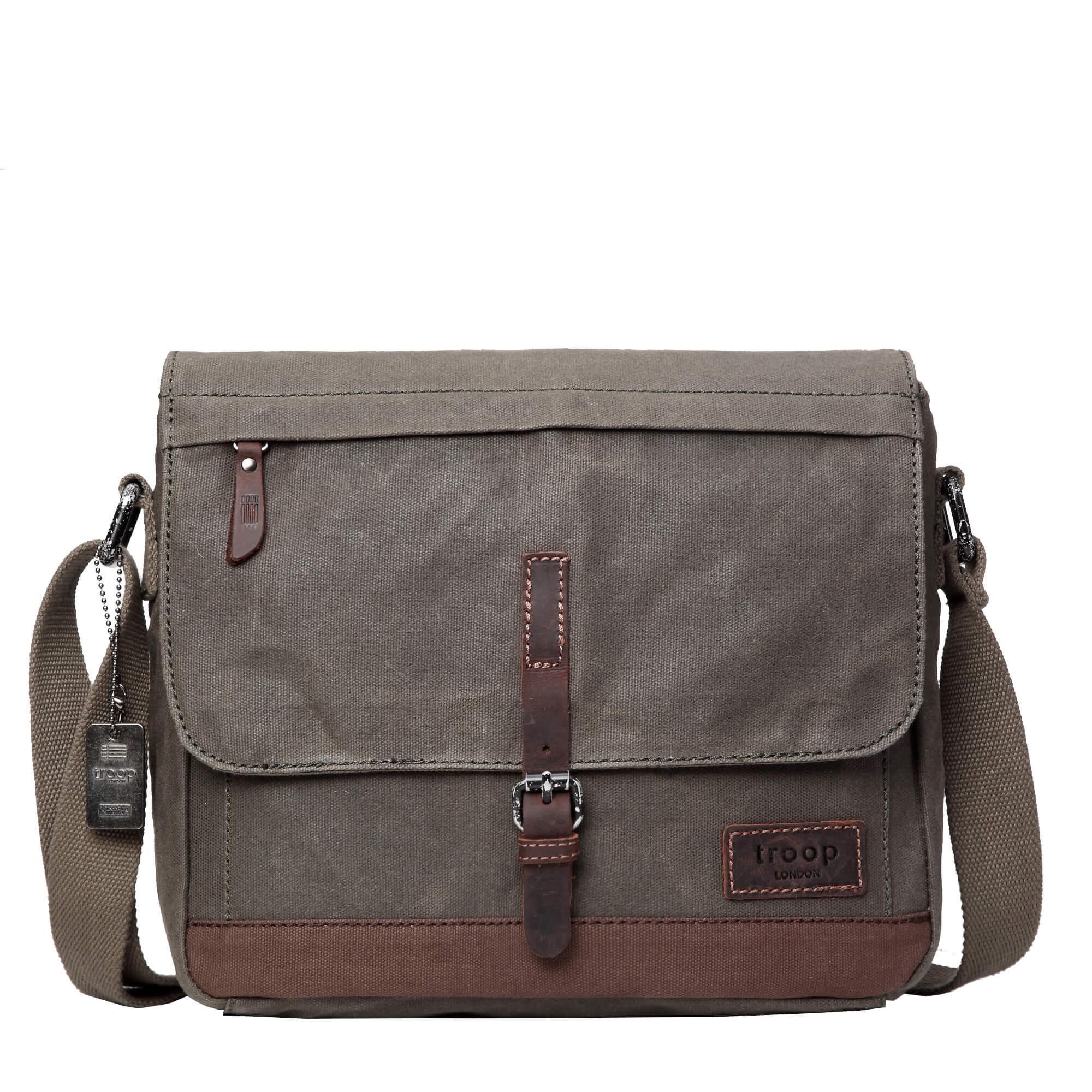 Troop London Heritage Waxed Canvas Messenger Bag