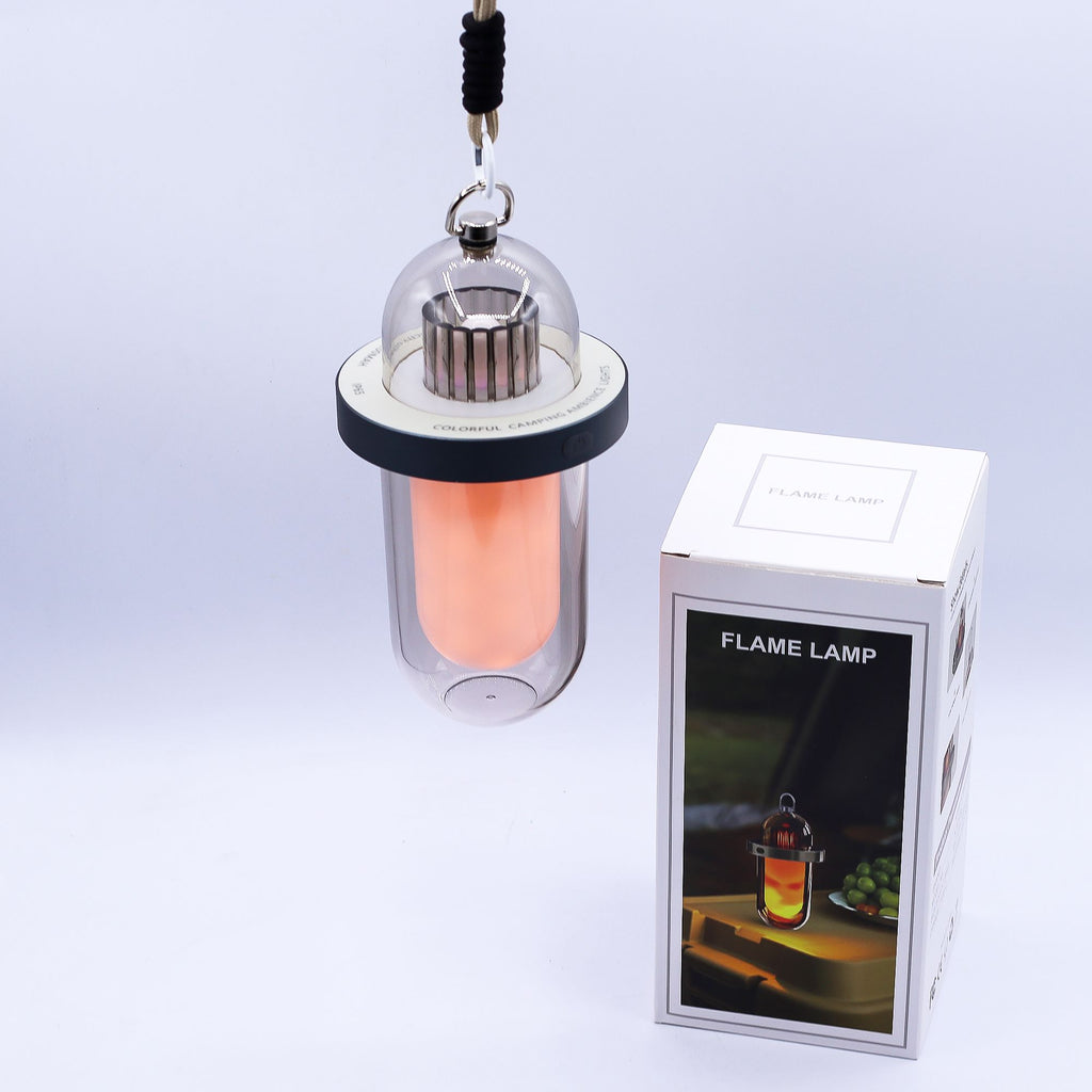 Outdoor Flame Effect Lamp - White USB - C Chargable - Multi Colour