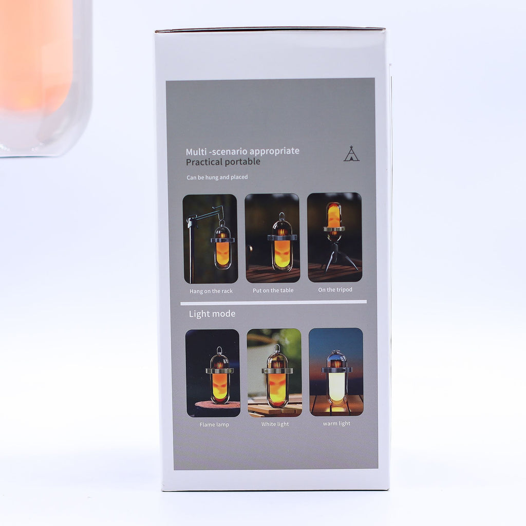 Outdoor Flame Effect Lamp - White USB - C Chargable - Multi Colour