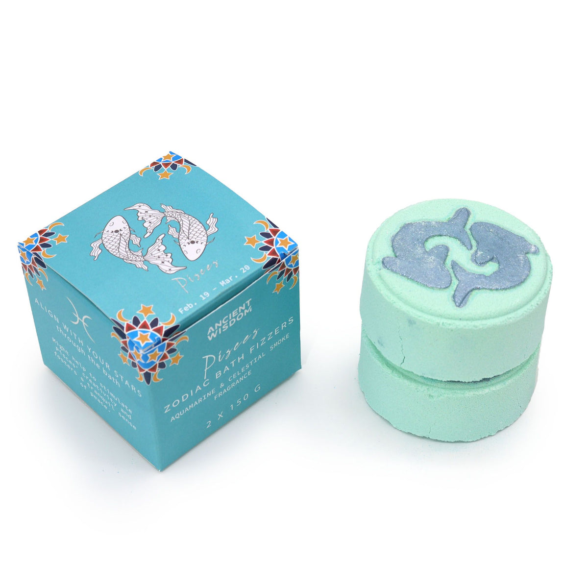 Set of Zodiac Bath Fizzers with Horoscope - Pisces