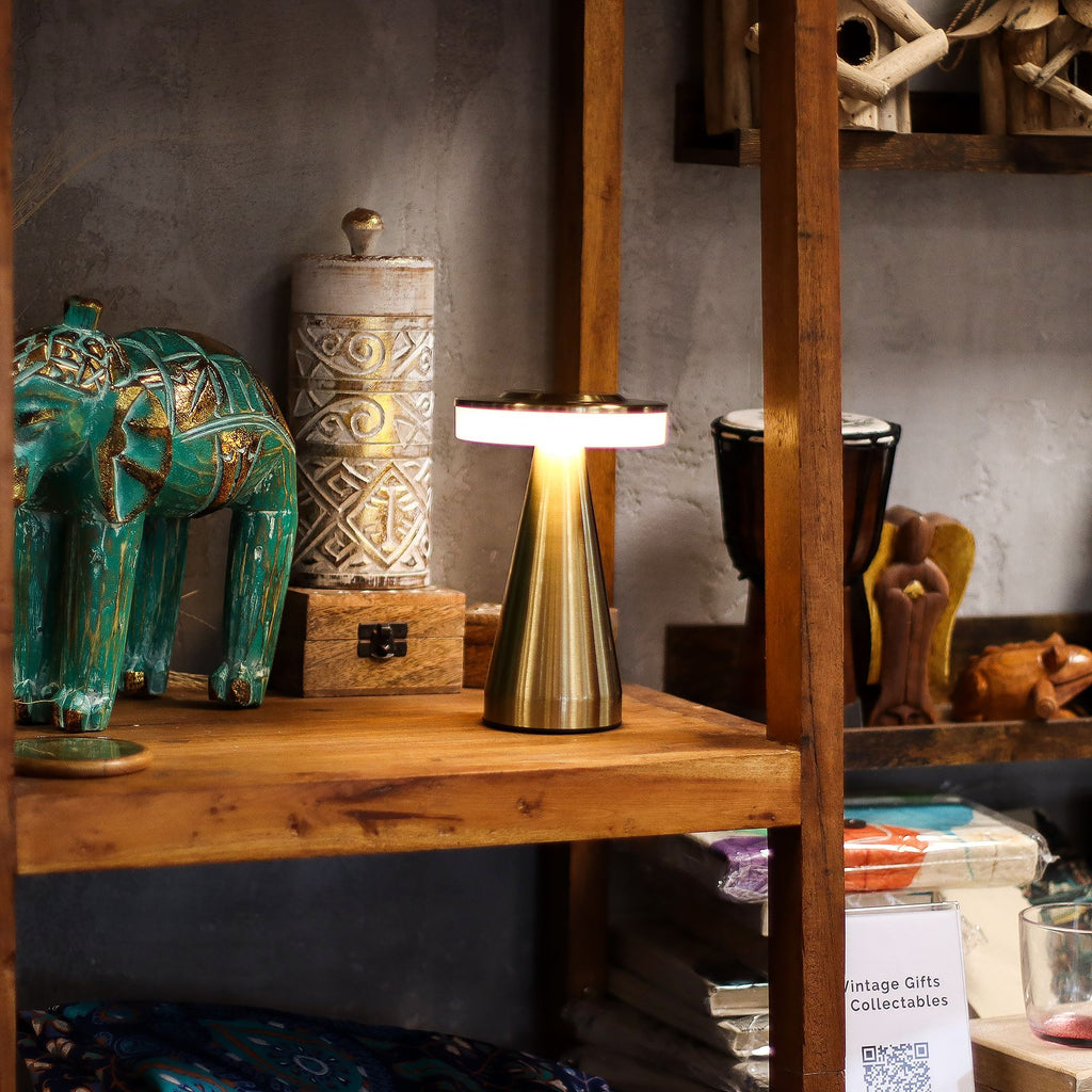 Touch Lamp - Tall Stem Bronze/Gold - USB (C) - Rechargeable  (400 Watt)