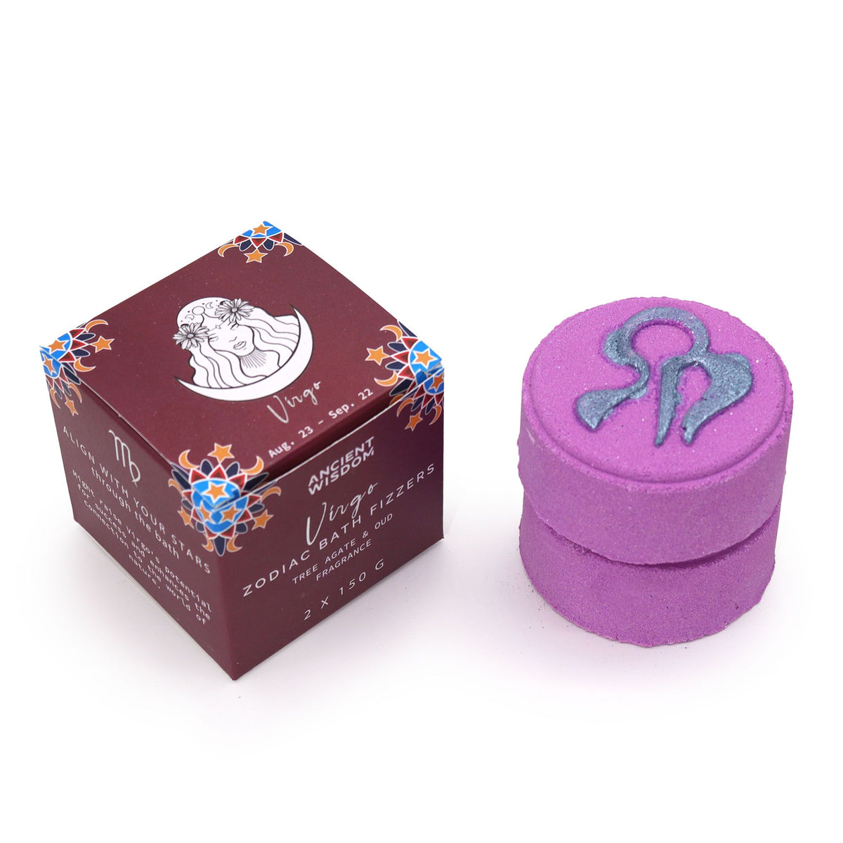 Set of Zodiac Bath Fizzers with Horoscope - Virgo