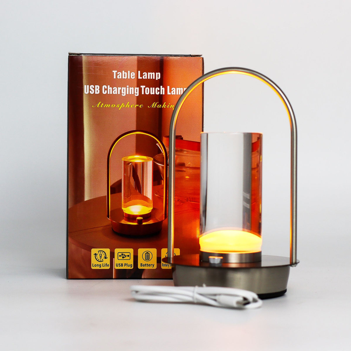 Touch Lamp - Crystal Lantern- USB (C) - Rechargable (2000 Watt)