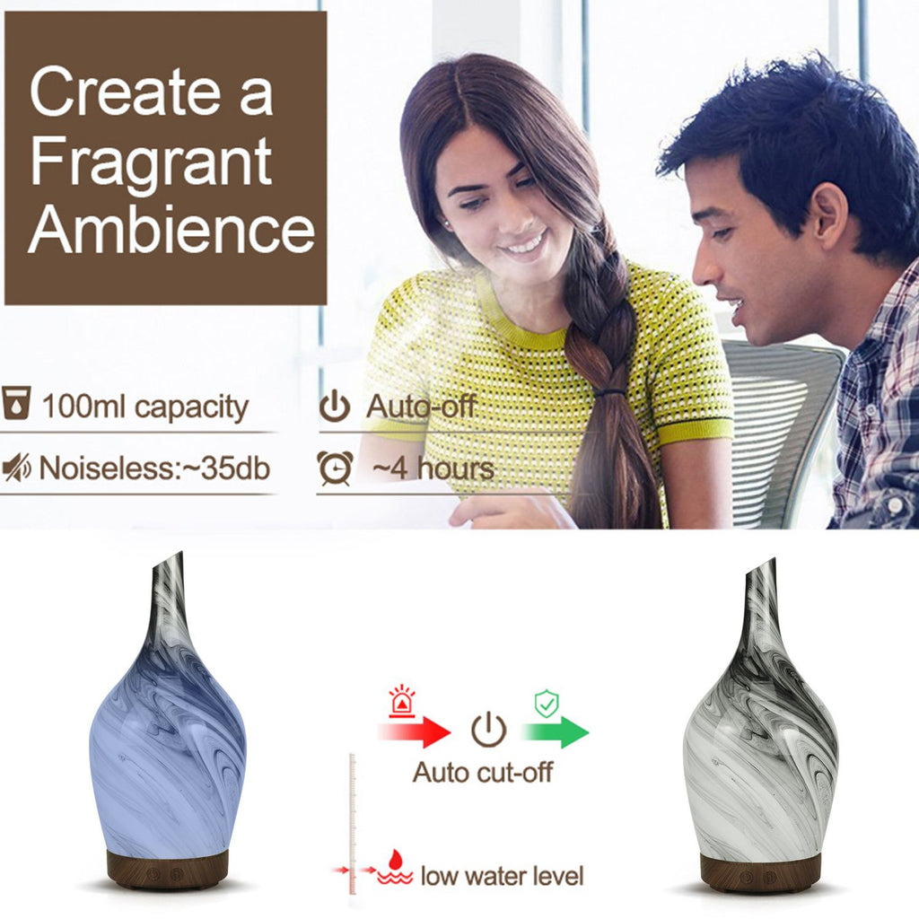 Waterless Aroma Diffuser - Glass Abstract Grey USB