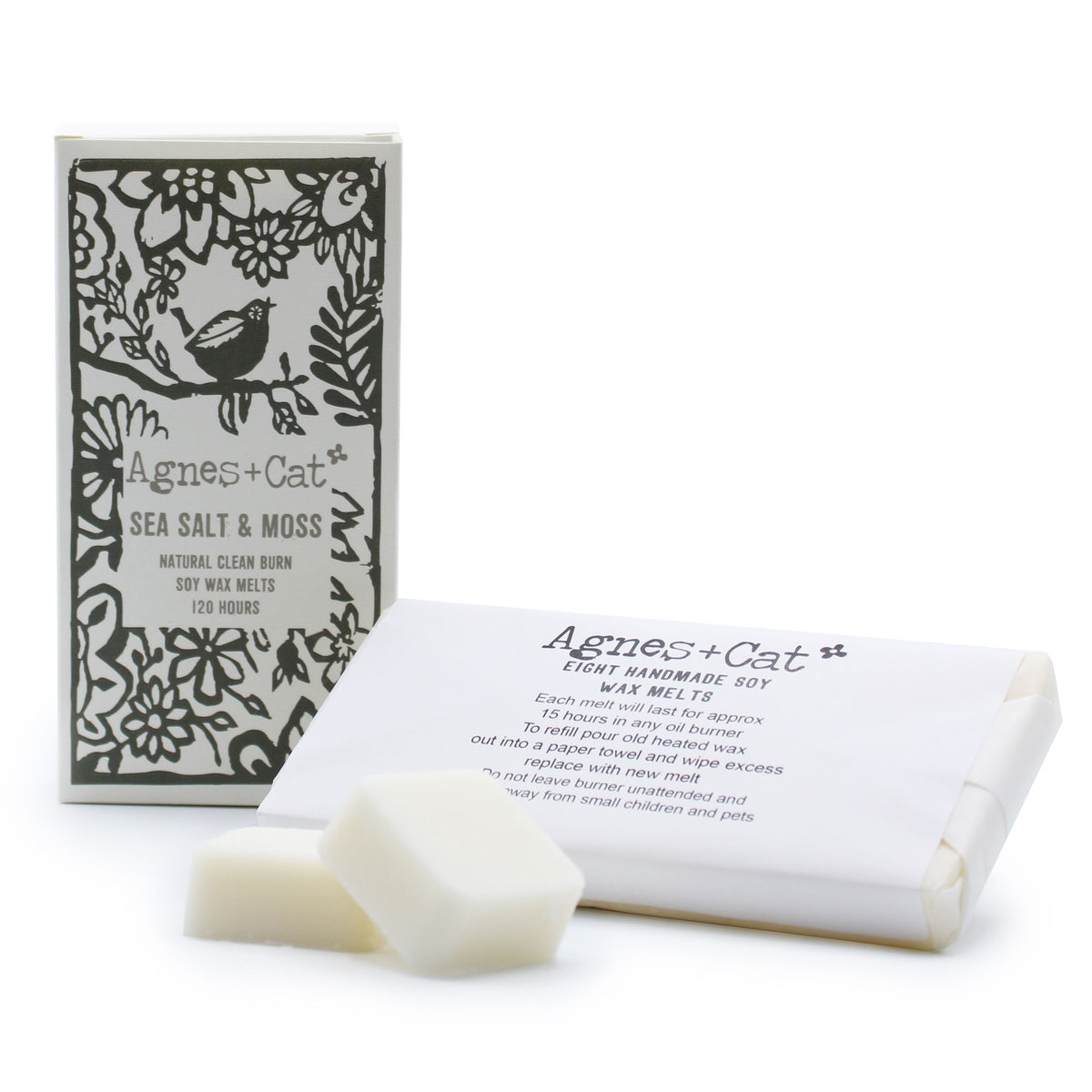 Agnes + Cat Box of 8 Wax Melts - Seasalt + Moss
