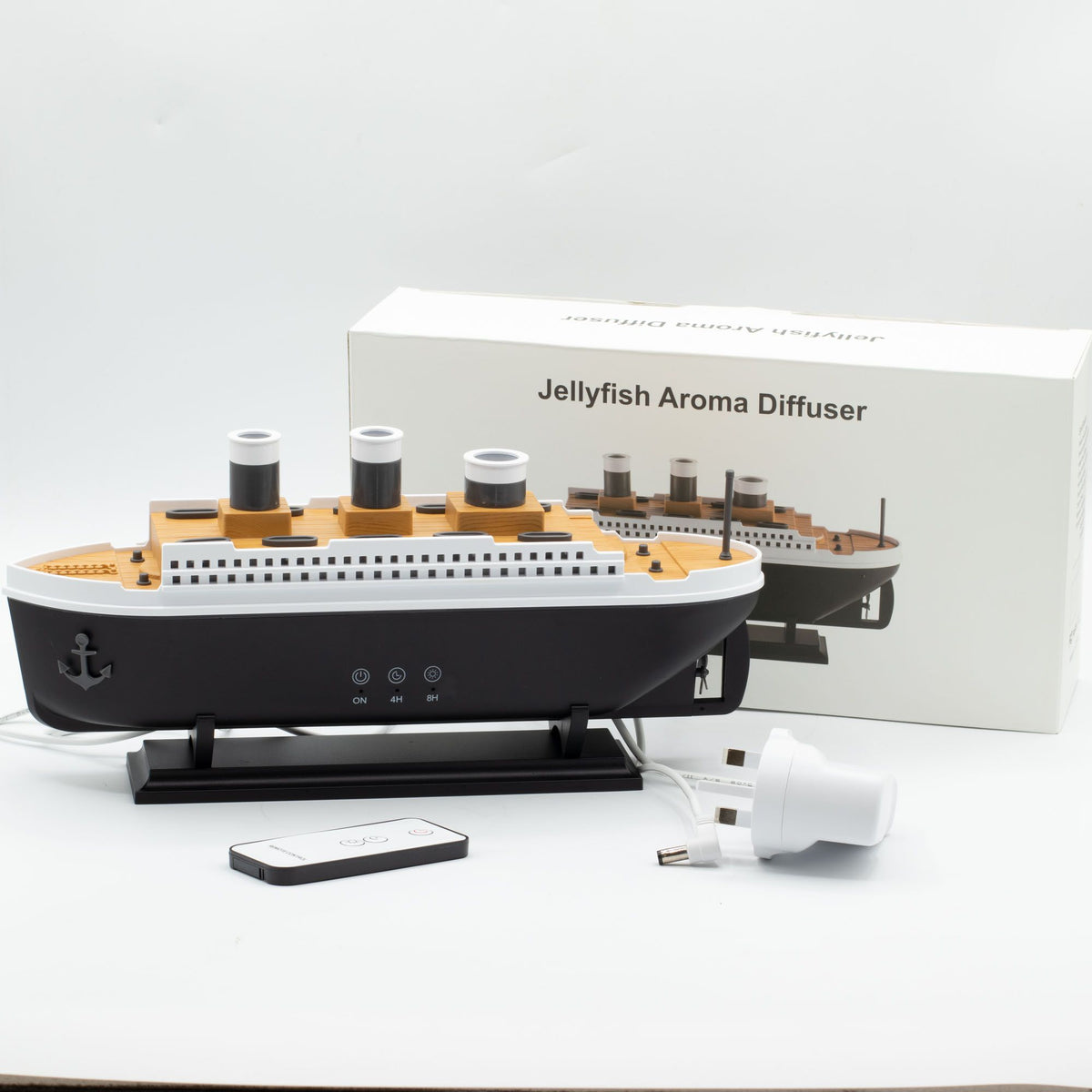 Ship Model Mist Ring Effect Aroma Diffuser with Colour-Changing LED