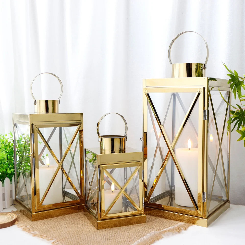 8/12/16 Inch Opulent Metal Candle Lanterns Candle Holder