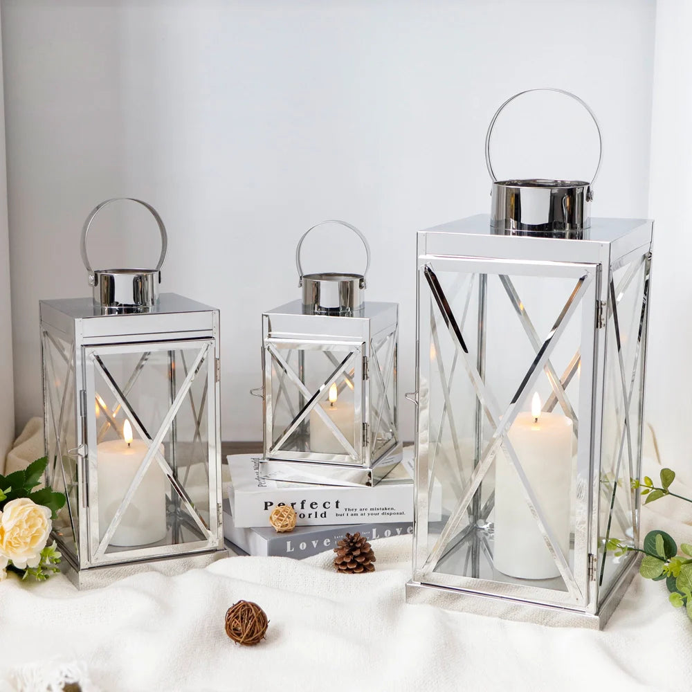 8/12/16 Inch Opulent Metal Candle Lanterns Candle Holder