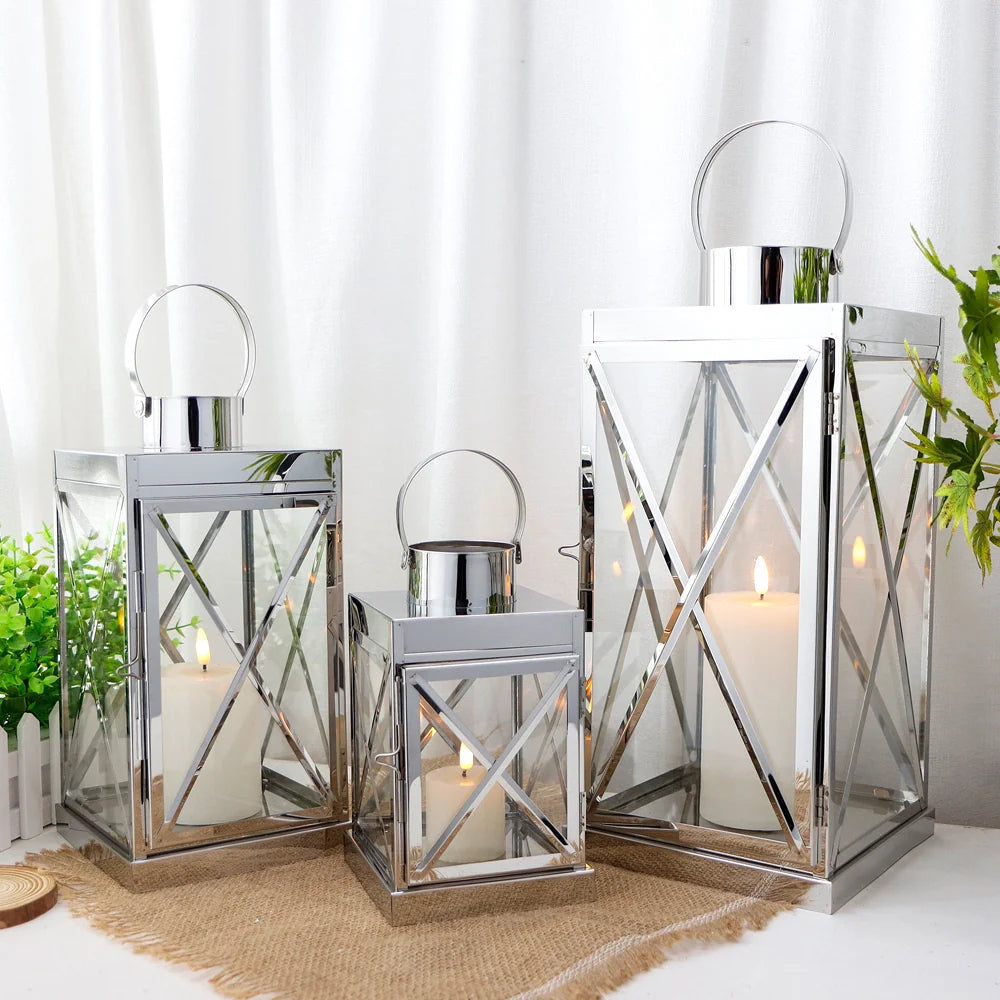 8/12/16 Inch Opulent Metal Candle Lanterns Candle Holder