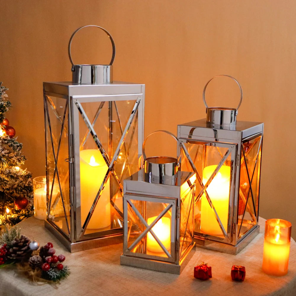 8/12/16 Inch Opulent Metal Candle Lanterns Candle Holder
