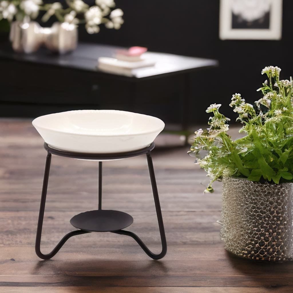Ceramic & Metal Wax Melt | Oil Burner | Simple Stand