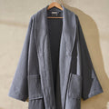 Charcoal Grey Waffle Cotton Bathrobe 280 GSM Unisex Spa Robe
