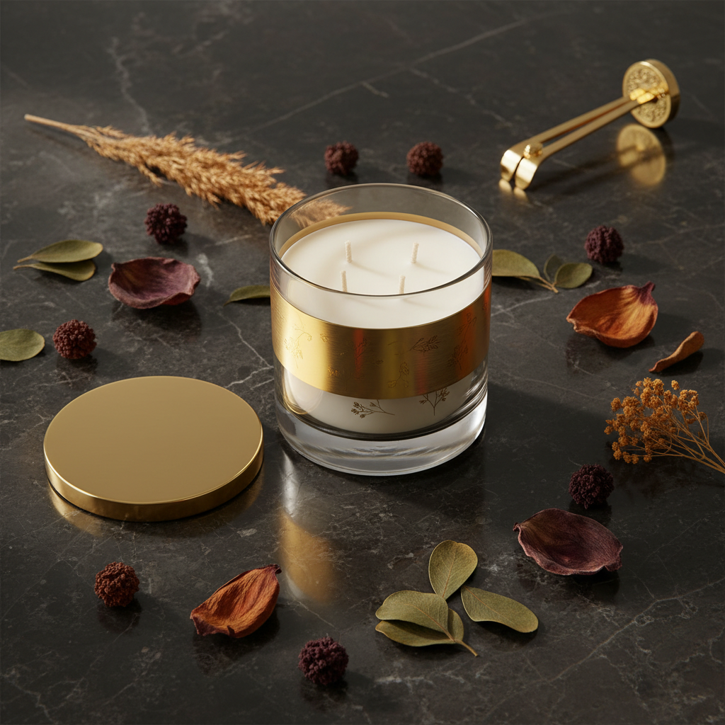 Lunara Luxury Scented Glass Jar Candle — Hand-Poured Soy Wax | Long Lasting Home Fragrance