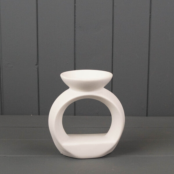 White Ceramic Wax/Oil Burner H13cm X W12.5cm