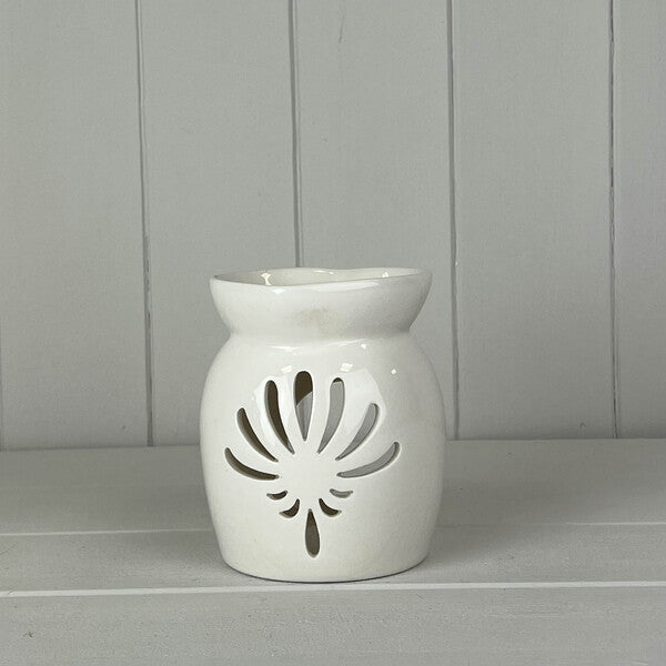 White Ceramic Wax/Oil Burner With Heart Shaped Top