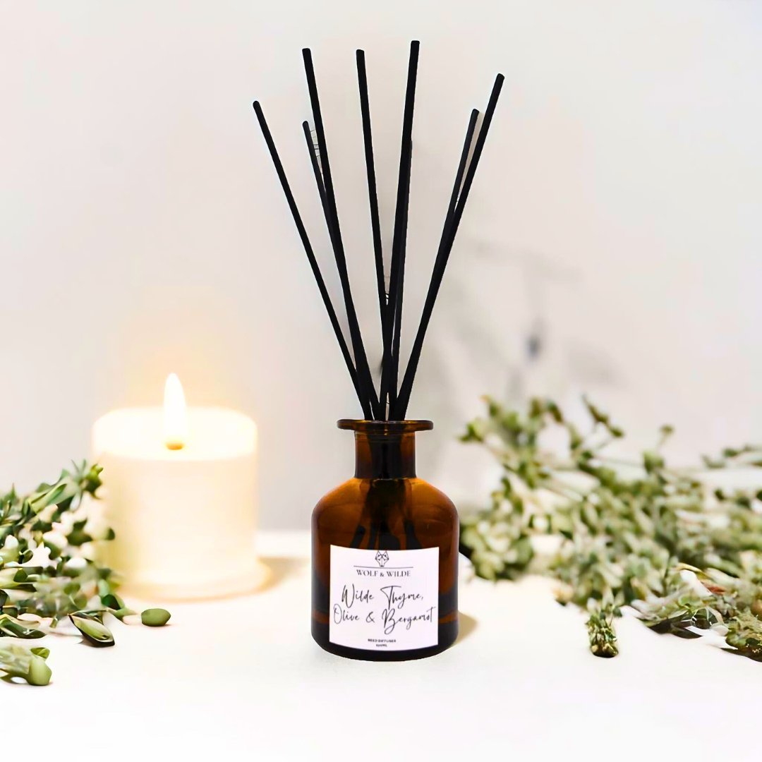 Thyme, Olive & Bergamot 120ml Reed Diffuser With 8 Reeds