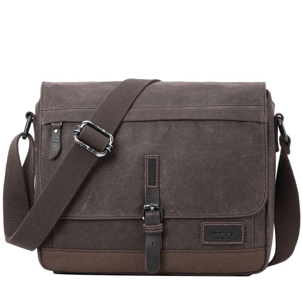 Troop London Heritage Waxed Canvas Messenger Bag