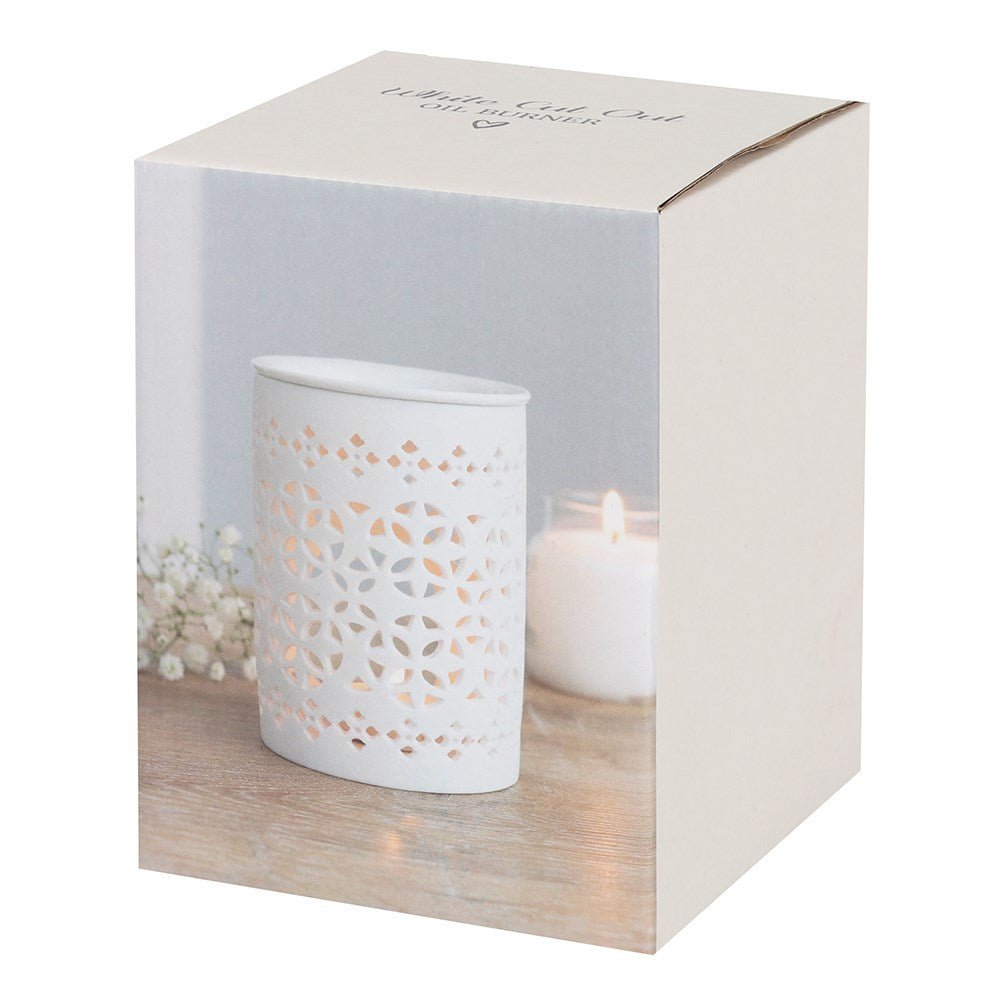 WHITE MATTE CUT OUT OIL / WAX MELT TEALIGHT BURNER