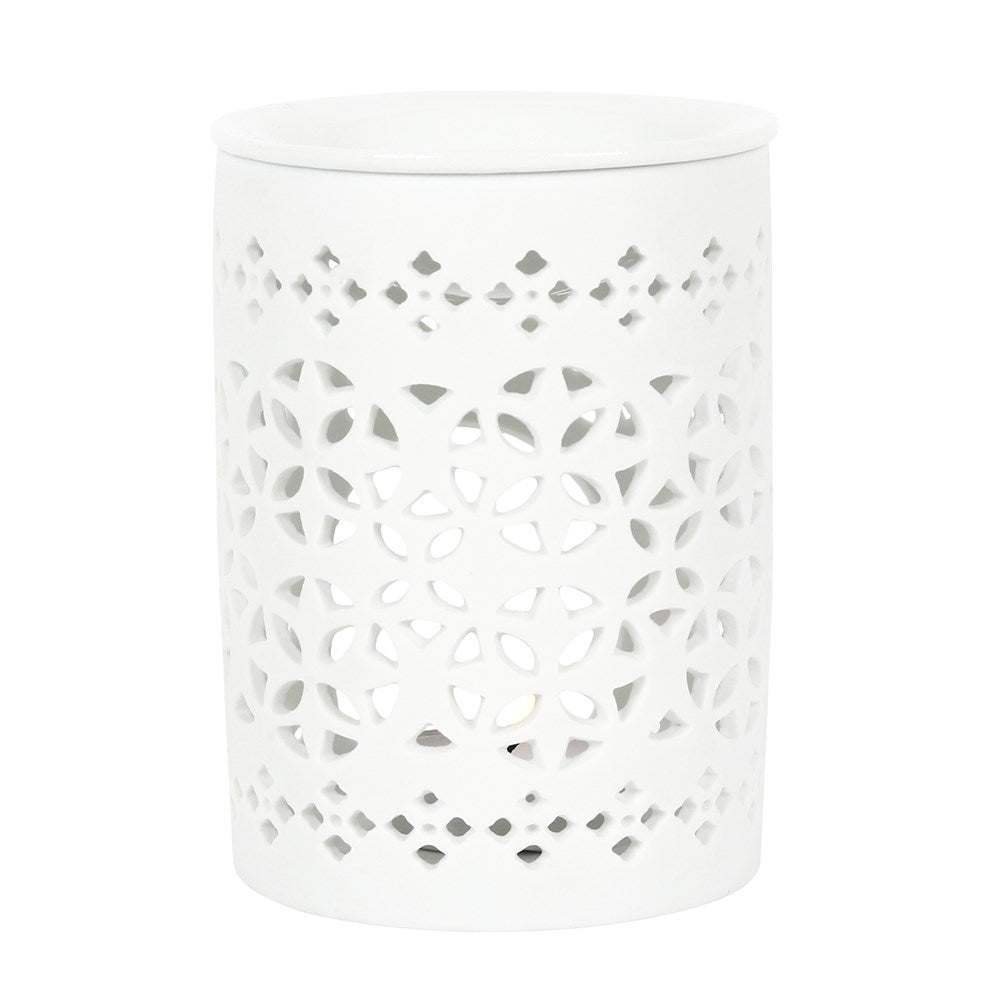 WHITE MATTE CUT OUT OIL / WAX MELT TEALIGHT BURNER