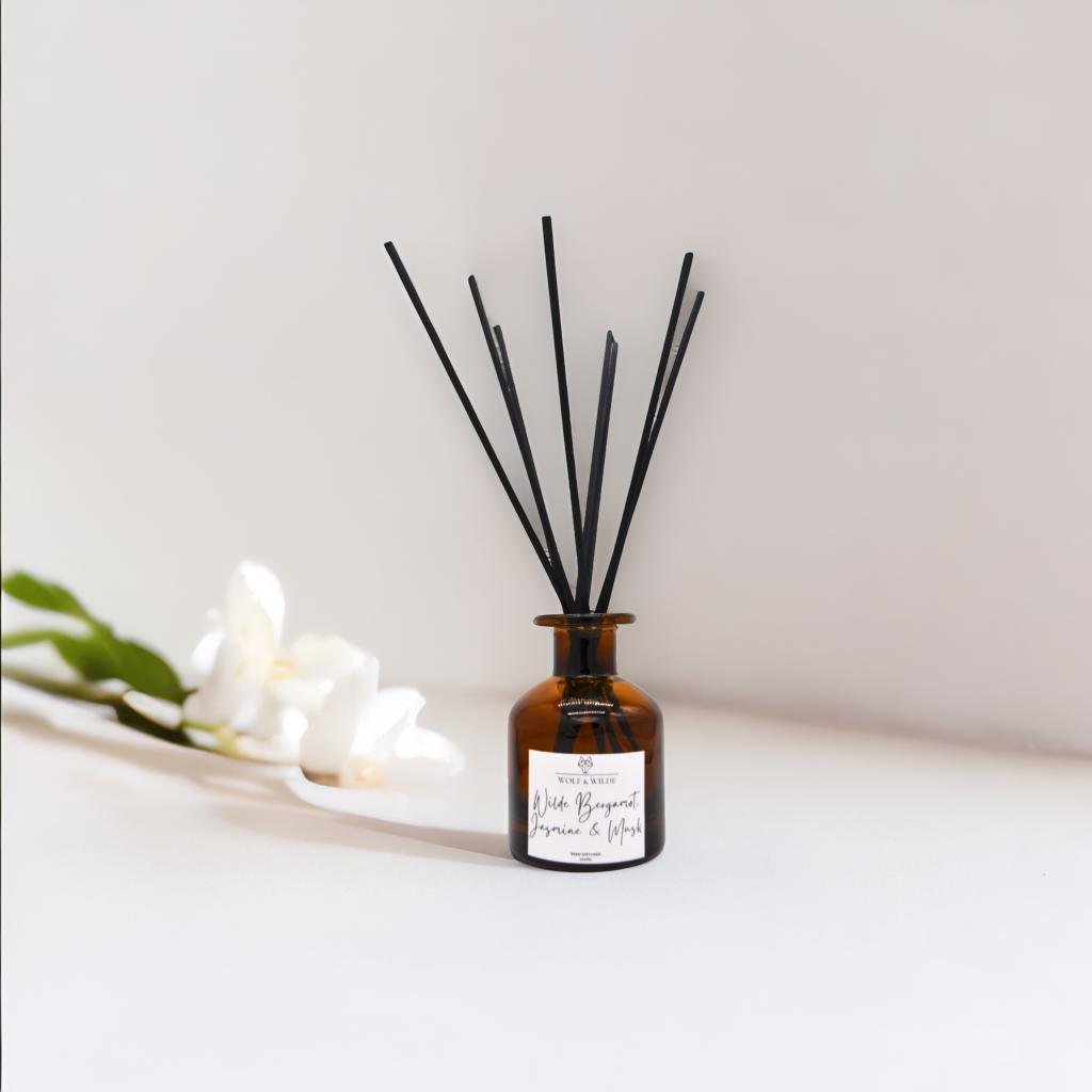 Lunara Bergamot, Jasmine & Musk Luxury Reed Diffuser — Long Lasting Home Fragrance