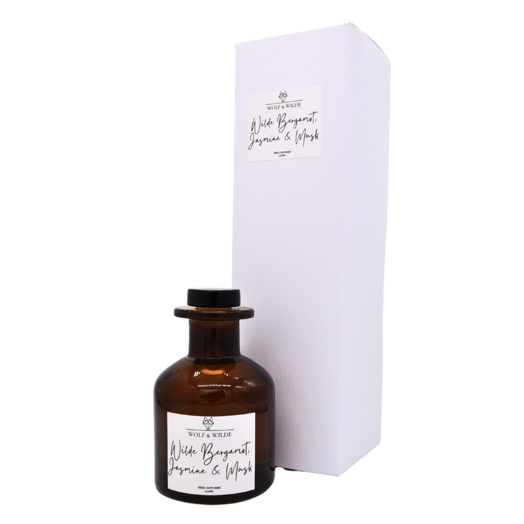 Lunara Bergamot, Jasmine & Musk Luxury Reed Diffuser — Long Lasting Home Fragrance